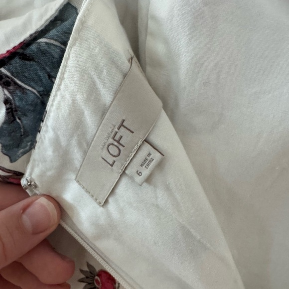 LOFT Red and Black Mini Sundress Spaghetti Strap - Picture 3 of 4